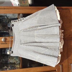 All Saints Celestina indigo stripe full skirt UK6